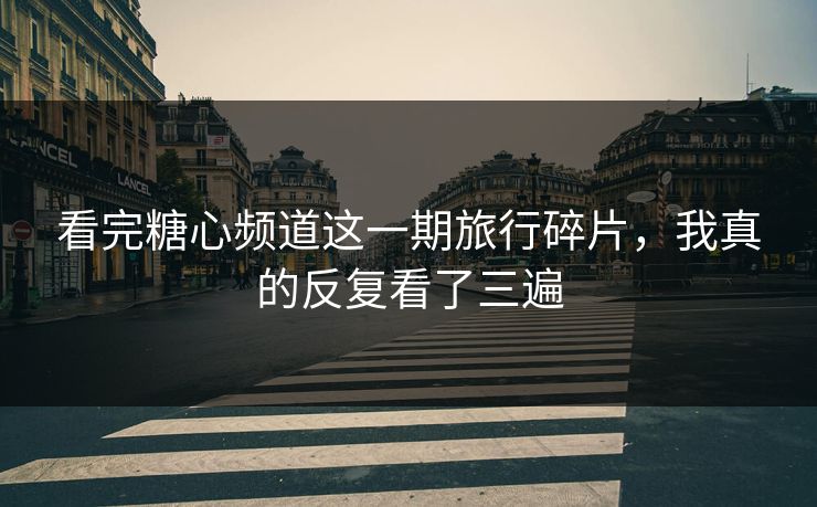 看完糖心频道这一期旅行碎片，我真的反复看了三遍