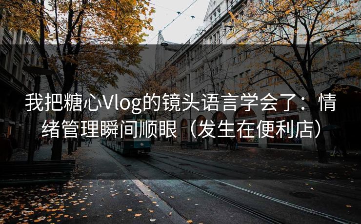 我把糖心Vlog的镜头语言学会了：情绪管理瞬间顺眼（发生在便利店）