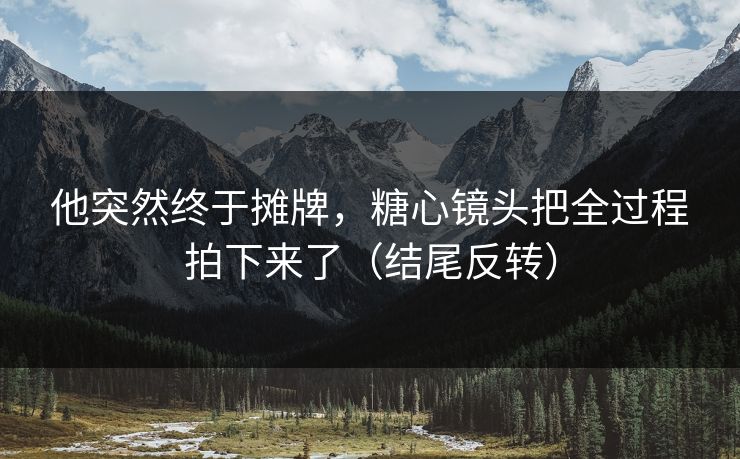 他突然终于摊牌，糖心镜头把全过程拍下来了（结尾反转）