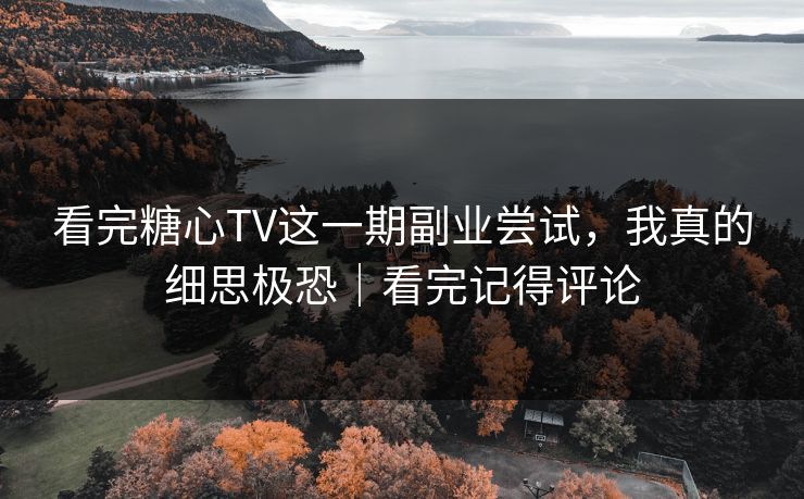 看完糖心TV这一期副业尝试，我真的细思极恐｜看完记得评论