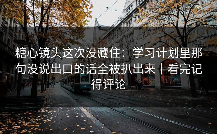 糖心镜头这次没藏住：学习计划里那句没说出口的话全被扒出来｜看完记得评论